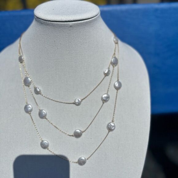 LAUREL SILVER BEADED STATMENT NECKLACE - Picture 6 of 6